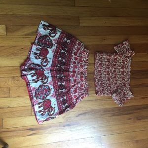 Elephant shirt and short set