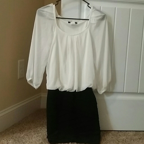 White and black dress