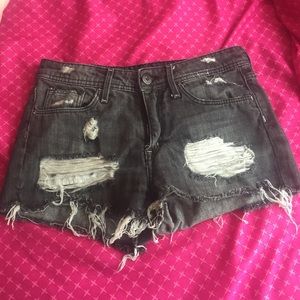 Black Distressed H&M denim shorts