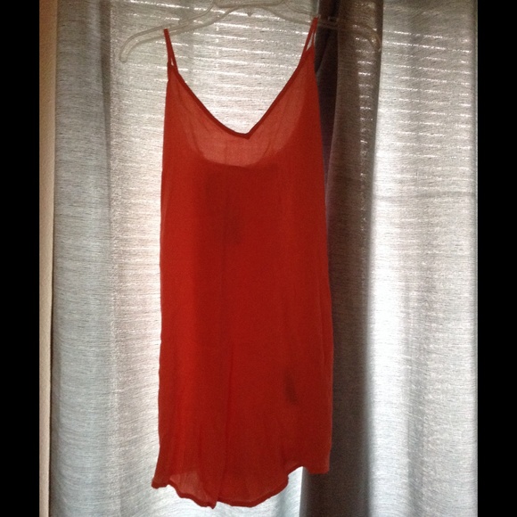 Coral spaghetti strap dress