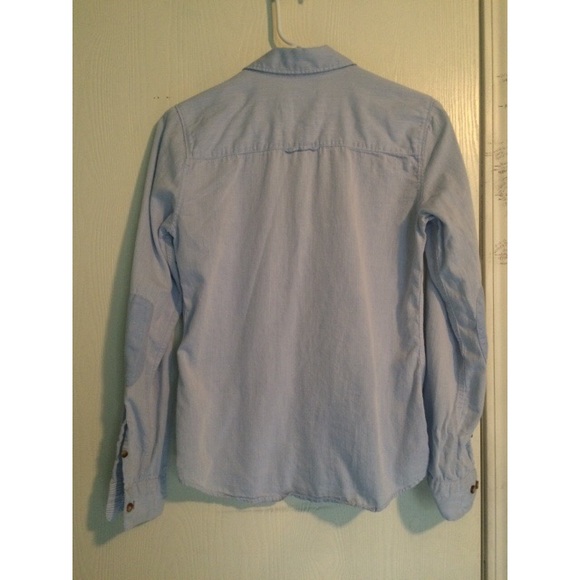 Chambray button down shirt with elbow patches - Picture 2 of 4