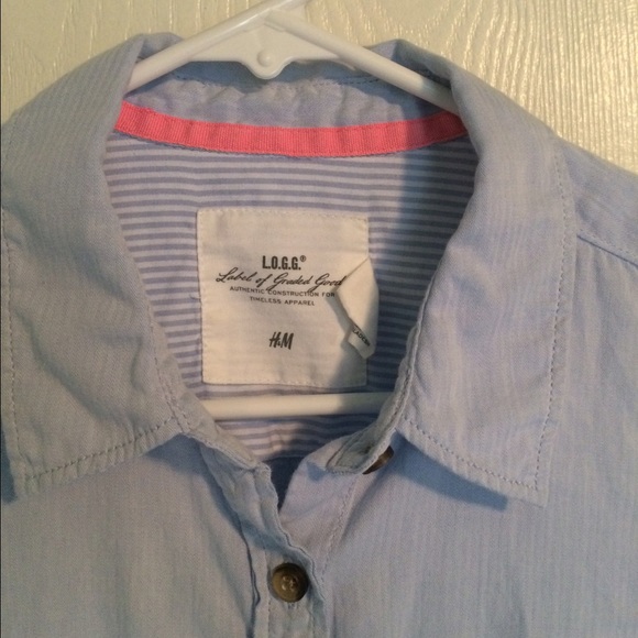Chambray button down shirt with elbow patches - Picture 3 of 4