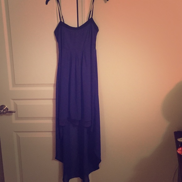 Blue chiffon high-low dress