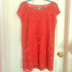 Lucky Brand scoop neck lace dress
