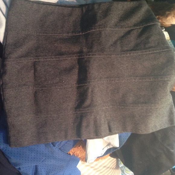 Gray pencil mini skirt