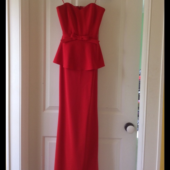 Badgley Mischka Peplum Gown