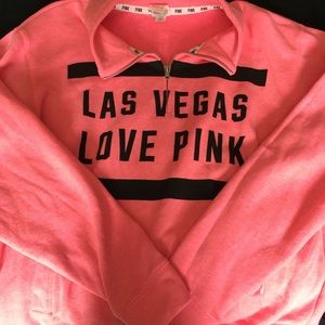 VS pink fashion show half zip NWOT