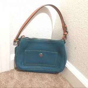 Teal Coach leather handbag