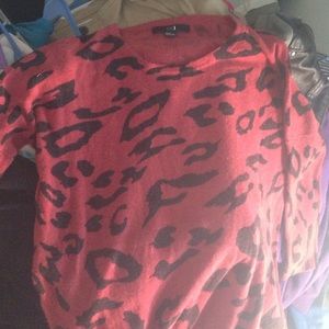 Red cheetah print sweater dress