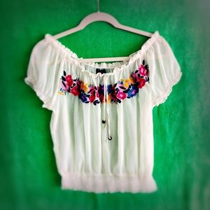 Sheer Boho Floral Crop Top