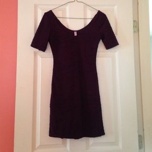 Dark purple body fit dress