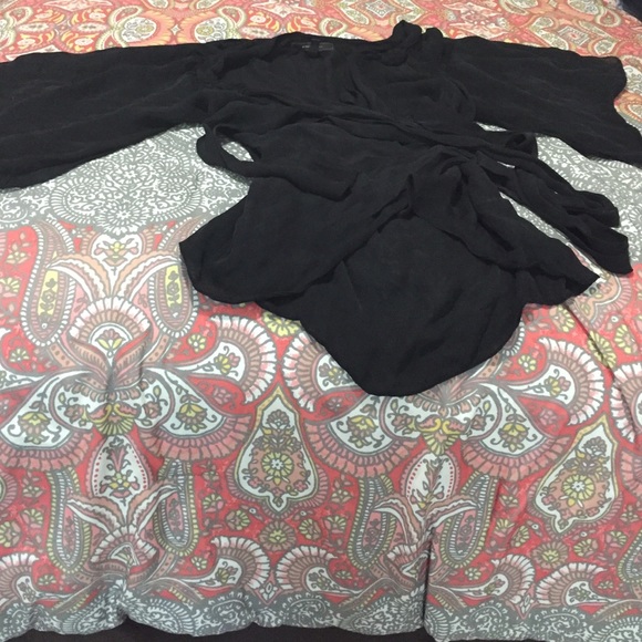 Black semi sheer top