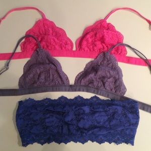urban outfitters lace bralettes and bandeau