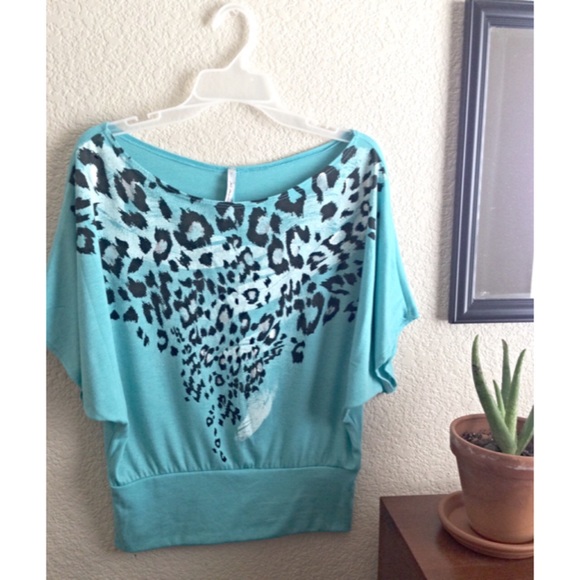 Turquoise Leopard Top