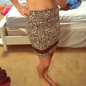 Tribal knee-length body con skirt