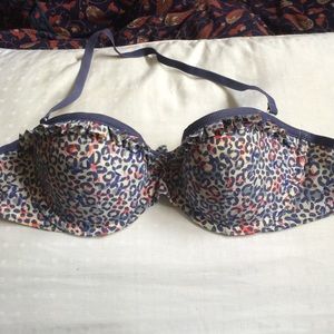 Gap Body Push-Up Cheetah Print Halter Bikini Top