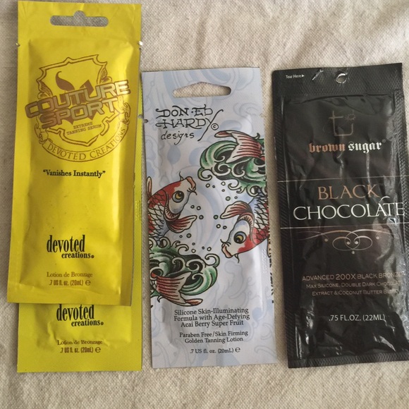 Men's indoor tanning lotion packets
