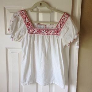Forever 21 white and red detailed shirt M