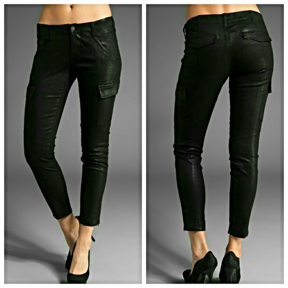 J Brand Pants - J Brand Houlihan Coated Cargo in Stealth