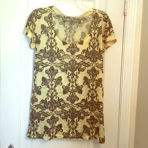 🌼Scoop neck burnout bright yellow summer tee