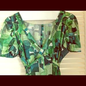 VINTAGE Green 1970s Maxi Dress