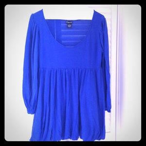 Royal Blue Cotton Micro Mini Dress or Long Top