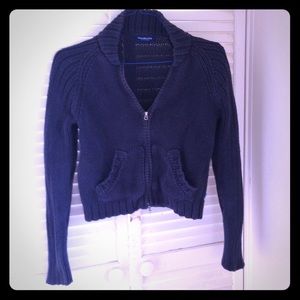 Dark Blue/Gray Heavy Abercrombie Zippered Sweater