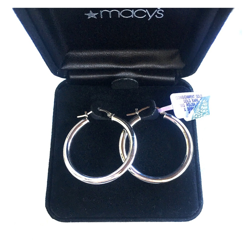 ✨Gold with White Gold Polish Hoop earrings✨ NIB