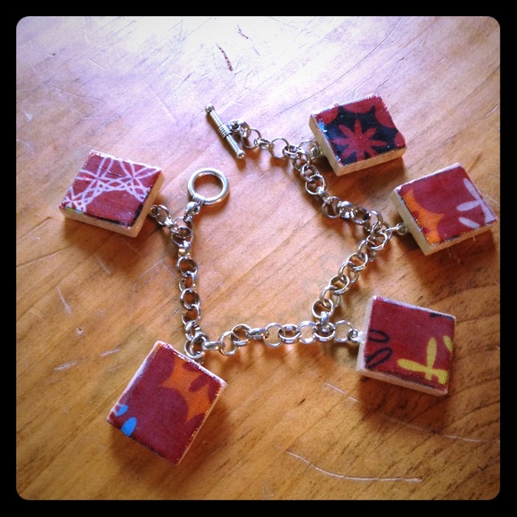 Wooden tile bracelet