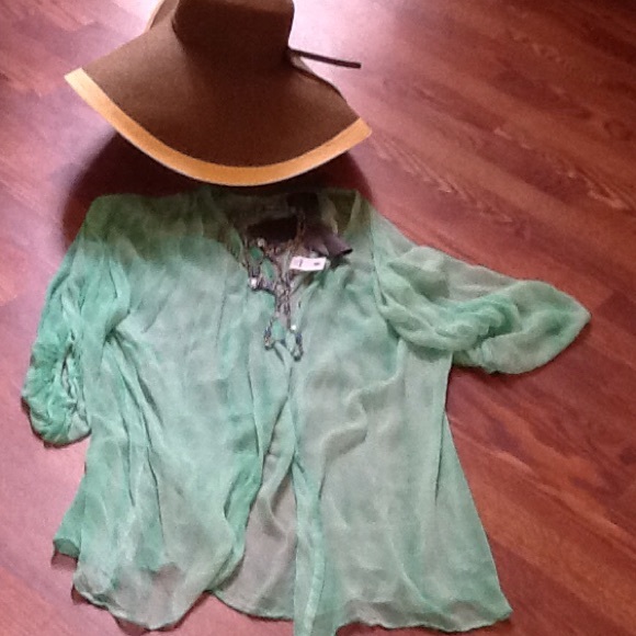 Tunic top, mint color size L sheer