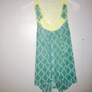 Lattice back tank top