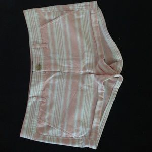 Abercrombie pink and white striped shorts