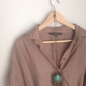 Shirt dress - camel colored