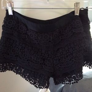 Navy lace shorts