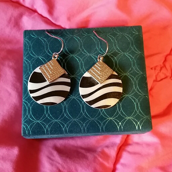 Zebra print earrings