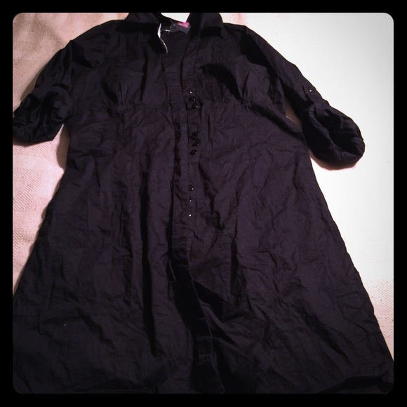 Black button down dress