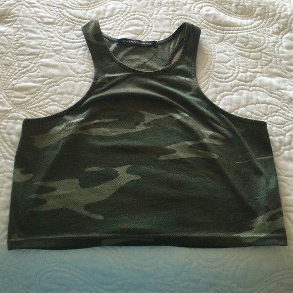 Army Print Crop Top Size Small