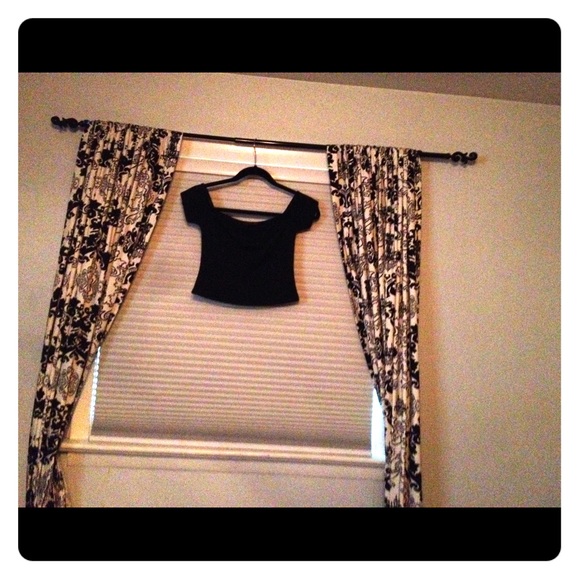 Black off the shoulder crop top