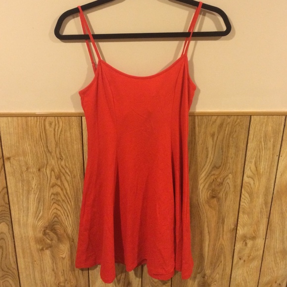 Red skater dress with bow in back