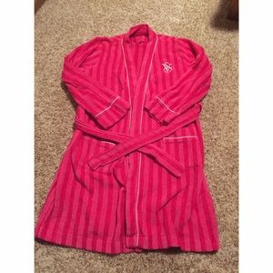 robe victoria secret pink satin tie vs