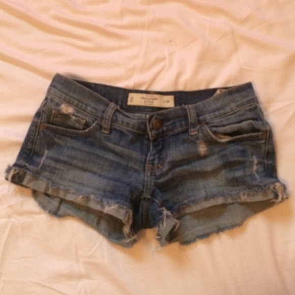 Low rise jean shorts