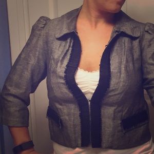 Gray silver black jacket with black safety pins M