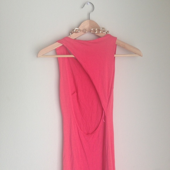 ❌bundled❌Salmon a-symmetrical back midi dress - Picture 4 of 4