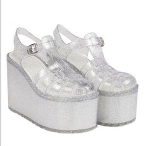 Unif clear jelly platform sandals
