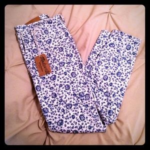 Madewell Floral Skinny Ankle Denim