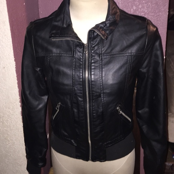 Faux leather bomber Jacket