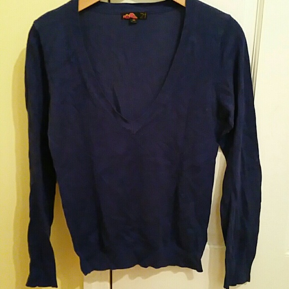 Royal blue v-neck sweater