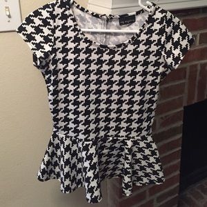 Peplum Houndstooth Top