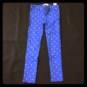 Abercrombie royal blue and white polka dot pants