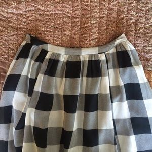 ASOS Black and White Plaid Midi Skirt